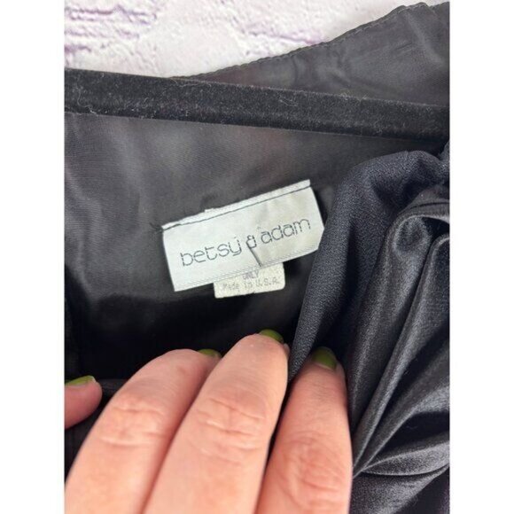 Betsy & Adam Off-Shoulder Black Cocktail Dress With Bow Detail Vintage - Picture 6 of 12